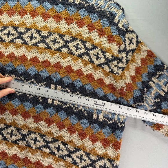 Vintage Grandma Sweater Womens XL Multicolor Knit Wool Blend Geometric Nordic - Picture 7 of 8